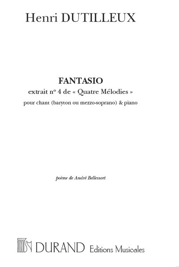 Quatre Melodies, Pour Barython Ou Mezzo-Soprano